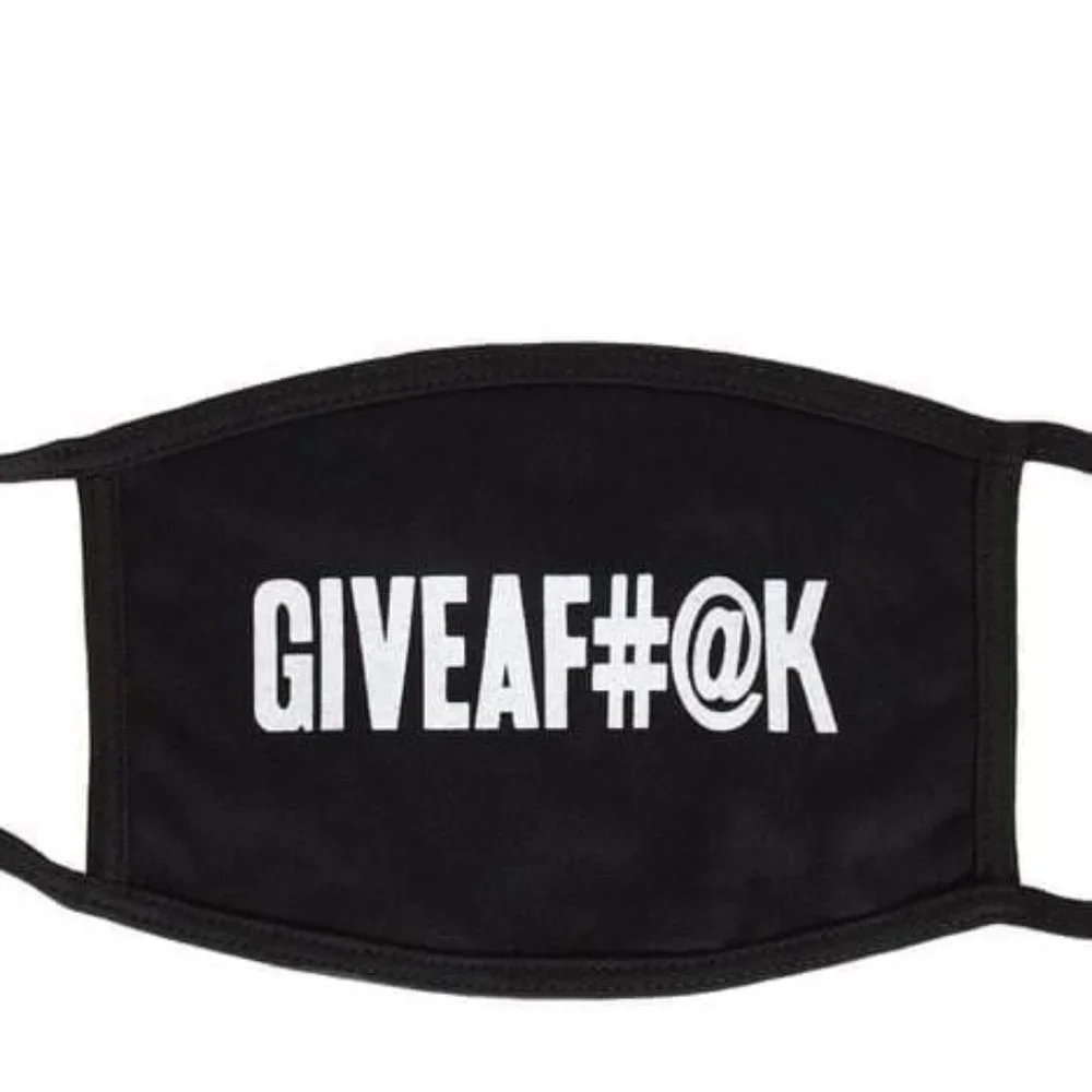 Give A F#@K Face Mask - Black/White